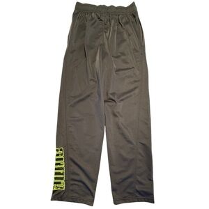 Puma Boy's Sweatpants Athletic Pants Size M 10-12, gray, yellow logo
